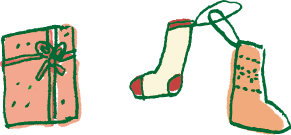 靴下とプレゼントボックス